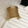 108#Open bracelet-golden pattern