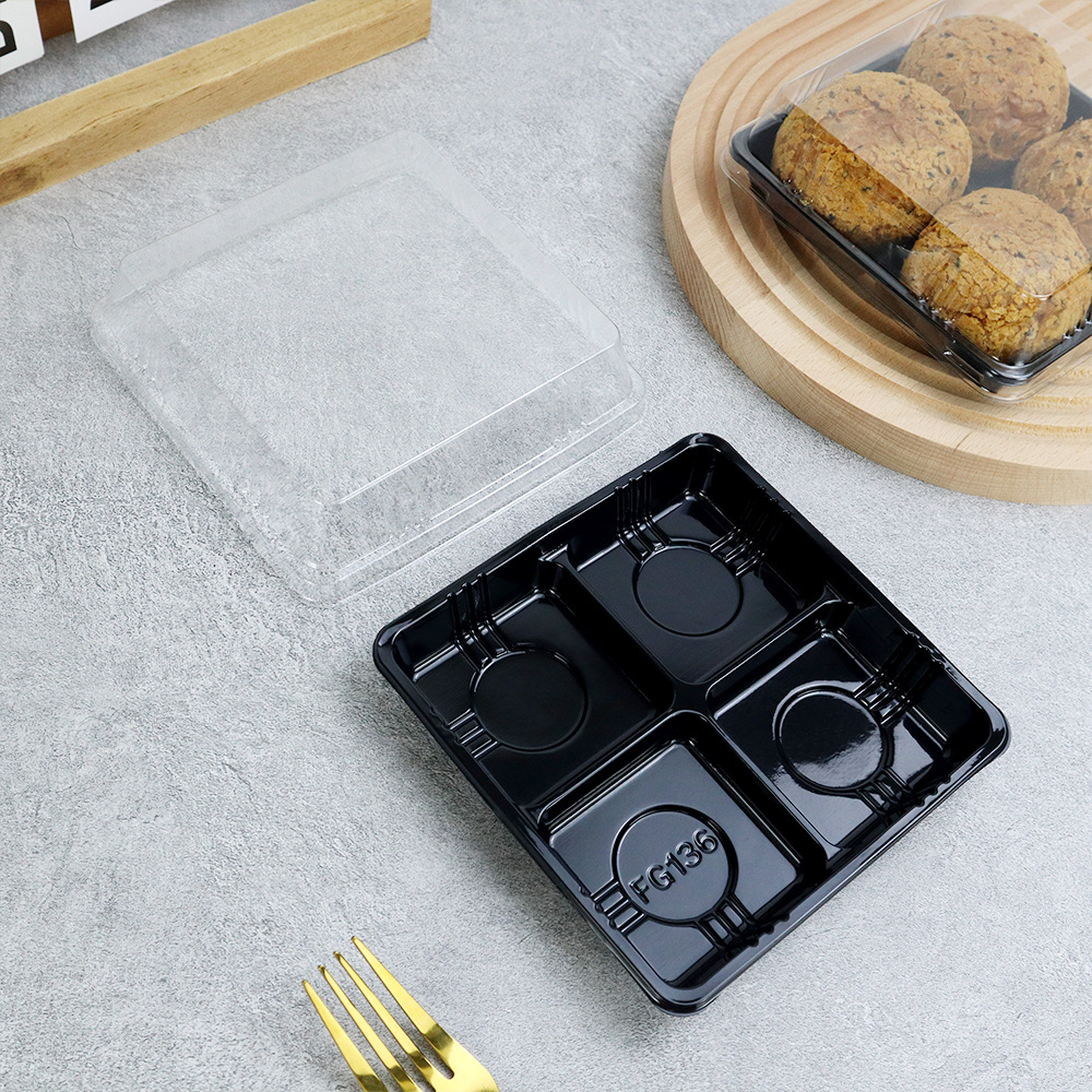 Caja de embalaje de huevo crisp, cuatro cuadrados de nieve, carne, pino de cáscara, patata de marismes, plástico transparente horneado, caja de embalaje de punto oeste image 4