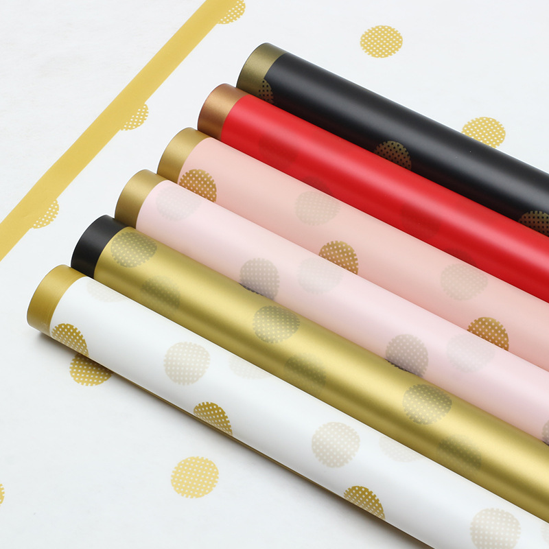 Huaxi puntos de papel de superficie de niebla de Phnom Penh ondulado punto Hansu ramo de papel de embalaje de flores impermeable punto de papel de embalaje de flores