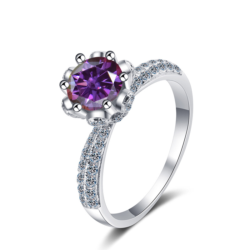 Transfronterizo para 2022 nuevo anillo de plata esterlina s925 de 1 quilate para mujeres, anillo de piedra de moissanita, ventas calientes