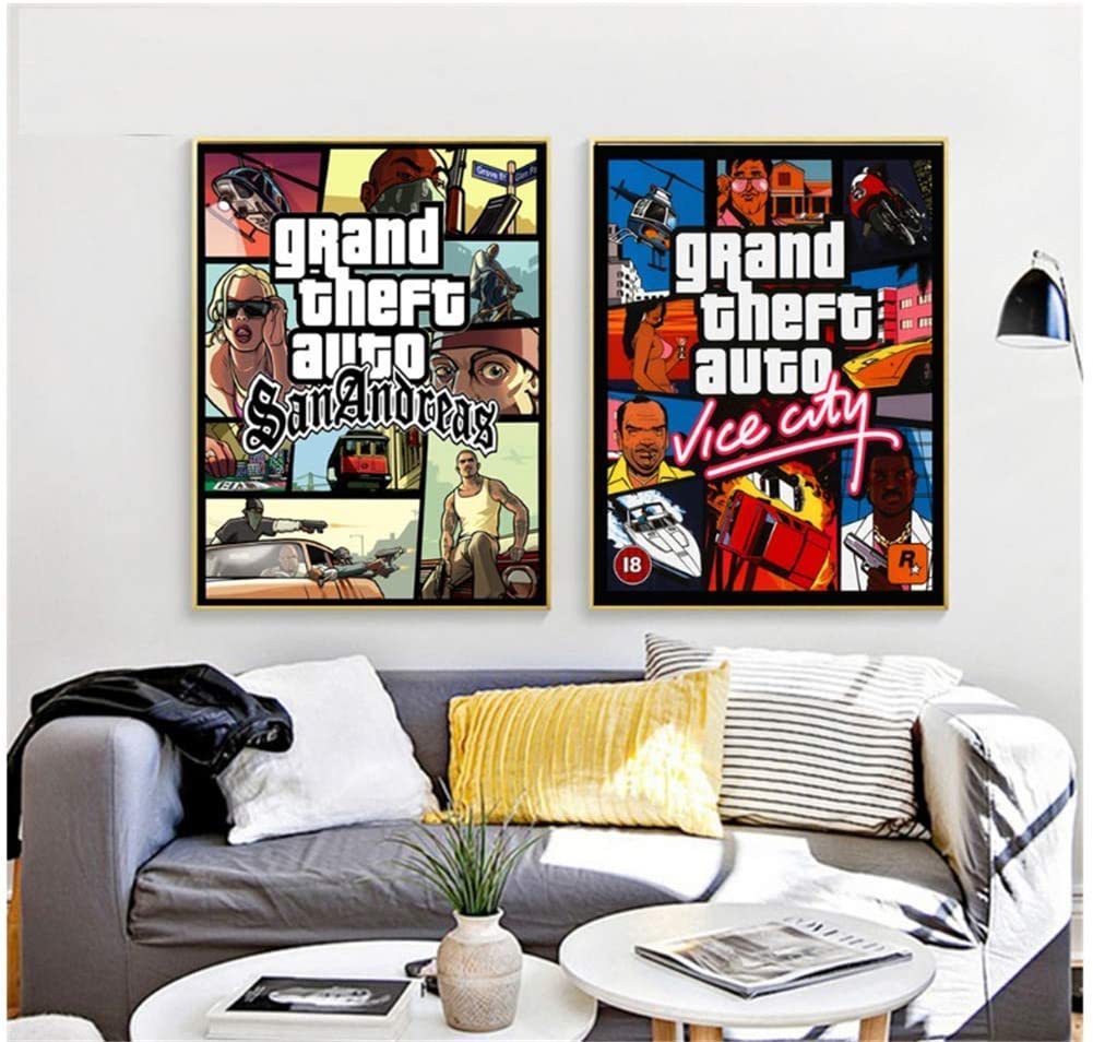 San Andreas Vice City Canvas Painting Mo...