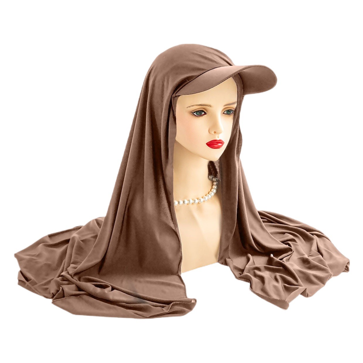 New Brim-Style Solid Color Women's Scarf Baseball Cap Brim-Style Cross-Border Versatile Pullover Headscarf Hat