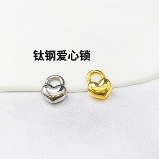 Stainless steel diy love lock pendant titanium steel color-preserving jewelry accessories fashion necklace necklace love pendant