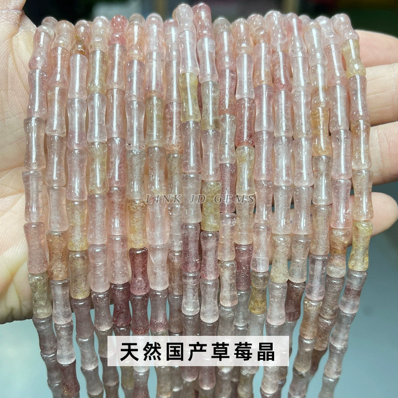Bamboo Tube Beads, Natural Southern Jade 5×12 mm — ~31 pcs Strand, Organic Jewelry Beads