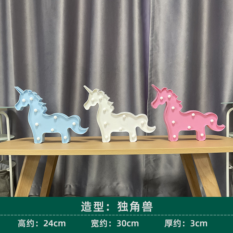 Luz de modelado led flamenco cactus arco iris luz decorativa dibujos animados linda estrella de cinco puntas amor luz de noche de Navidad