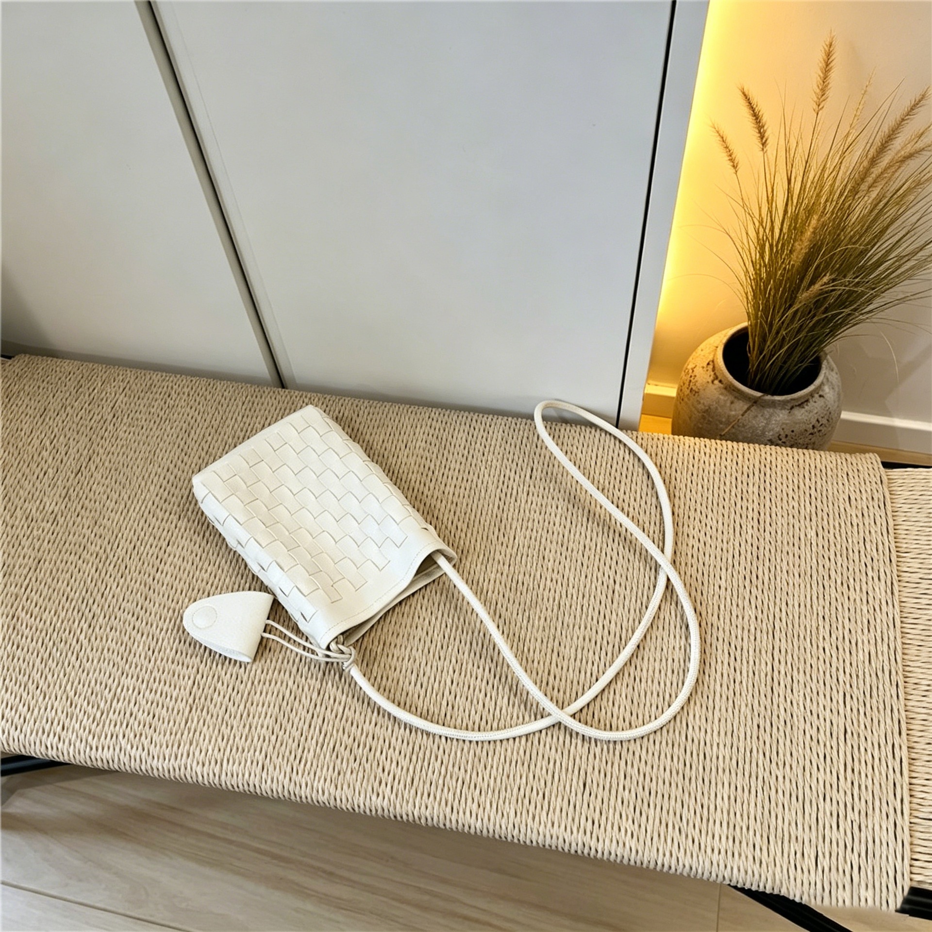 Handwoven Compact Magnetic Snap Phone Crossbody Bag 8