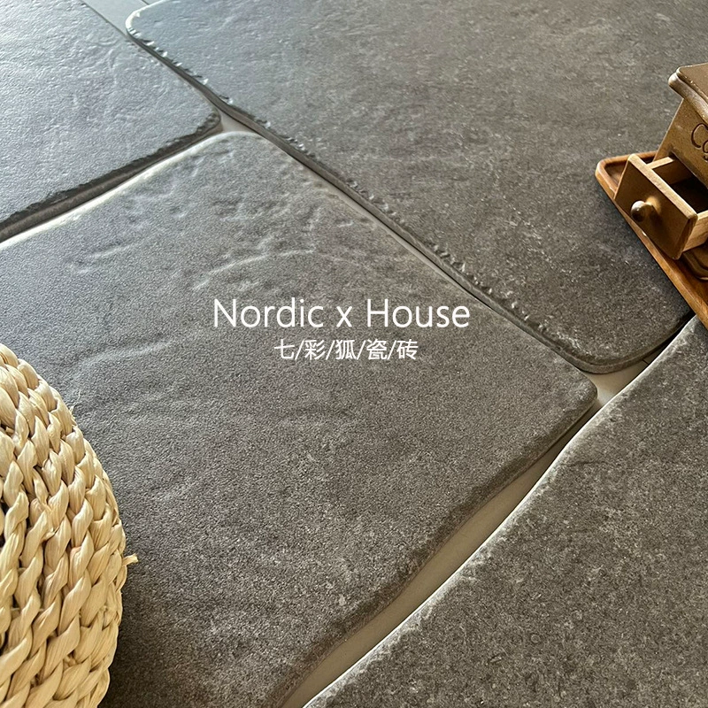 Плитка для наружного двора из керамогранита под старинный кирпич, с волнистым краем, под замковый кирпич, для ресторанов B&B, сада, нескользящая напольная плитка.