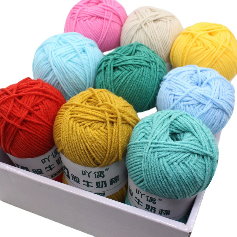 Crochet Yarn for Handmade Dolls (DIY), Soft Wool Blend, 15 cm Doll Size, Multi-Color Options
