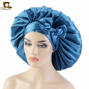 Large Size Satin Ribbon Round Hat Tie Bow Satin Nightcap Hood JDB-405H