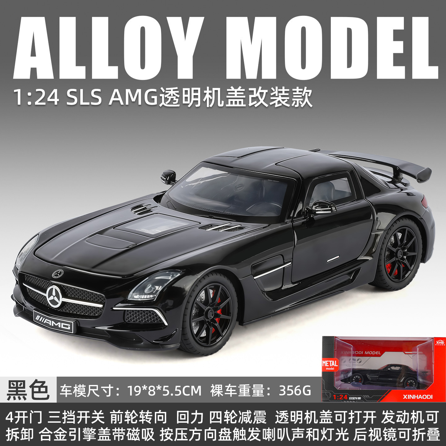 1: 24 Nuevo Audi AMG Retrofit - Box - Negro