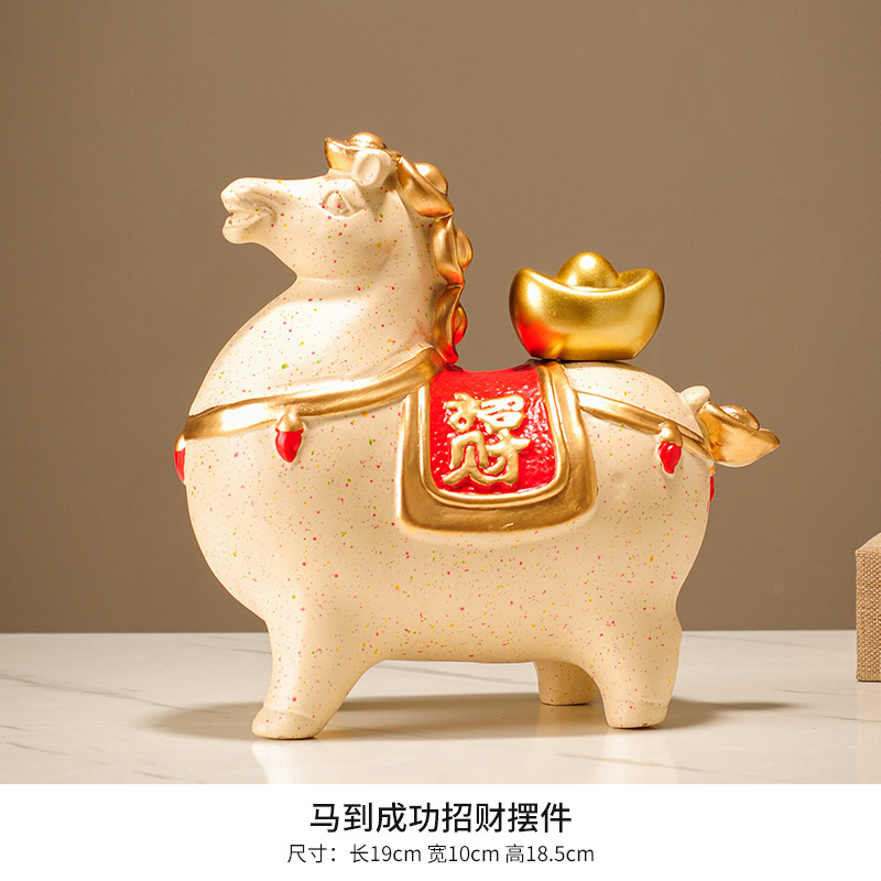 軽くて豪華な高級中国風の馬の装飾品で、リビングルーム、玄関、オフィスの装飾、新しい家の引っ越しギフトに富を引き寄せるために使用できます。|undefined