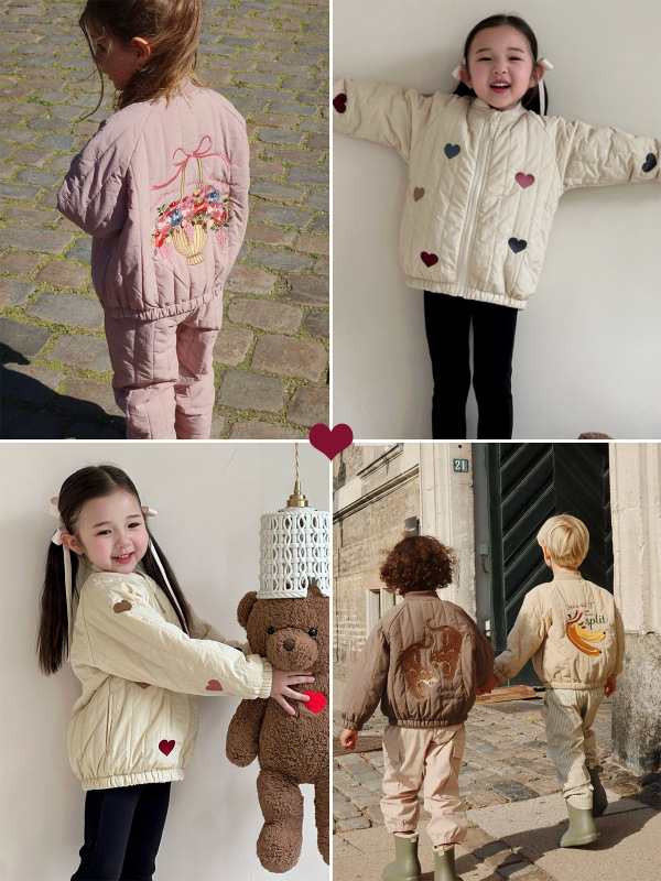 新款ks三防儿童棉衣外套男童女童秋季可爱夹棉棒球服宝宝ins夹克|undefined