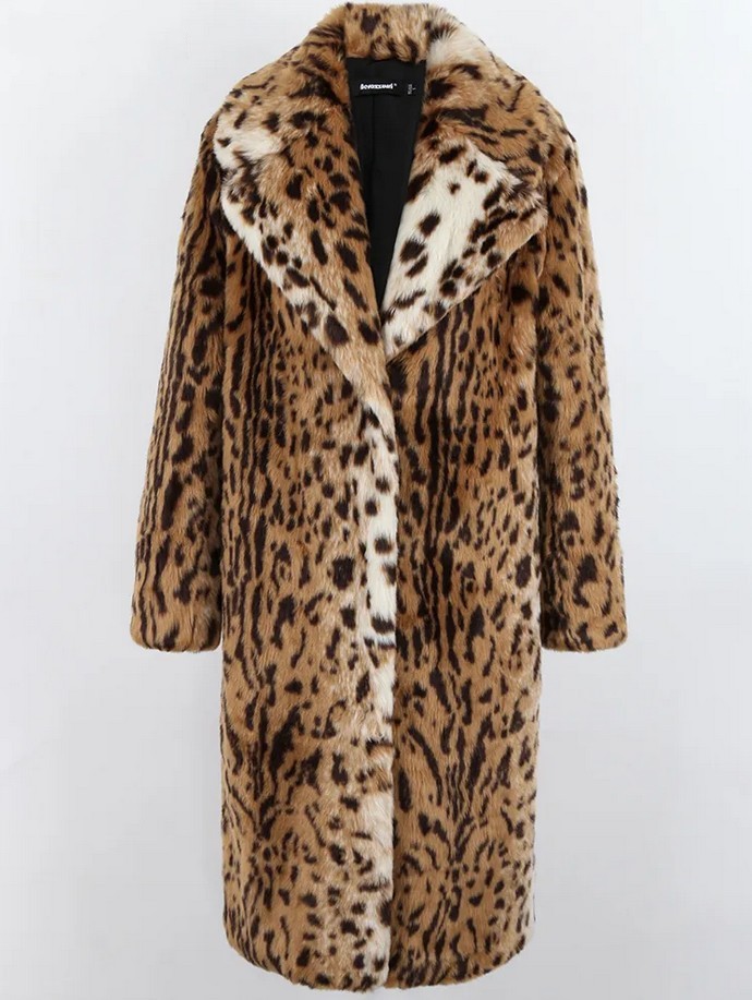 Women's Clothingfur coats, leopard print fur extended length, fur fur coats, fur loose coats_voghion.com