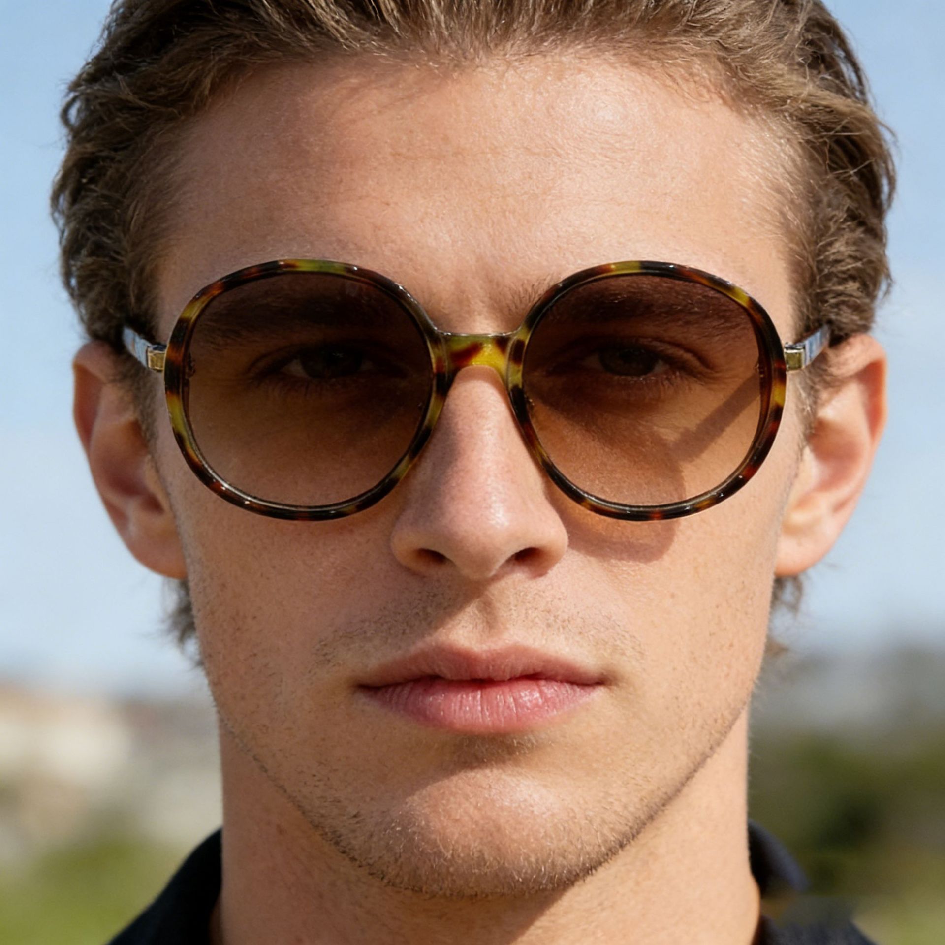 Oversized Round Sunglasses For Men And Women Uv Protection Fashion_voghion.com