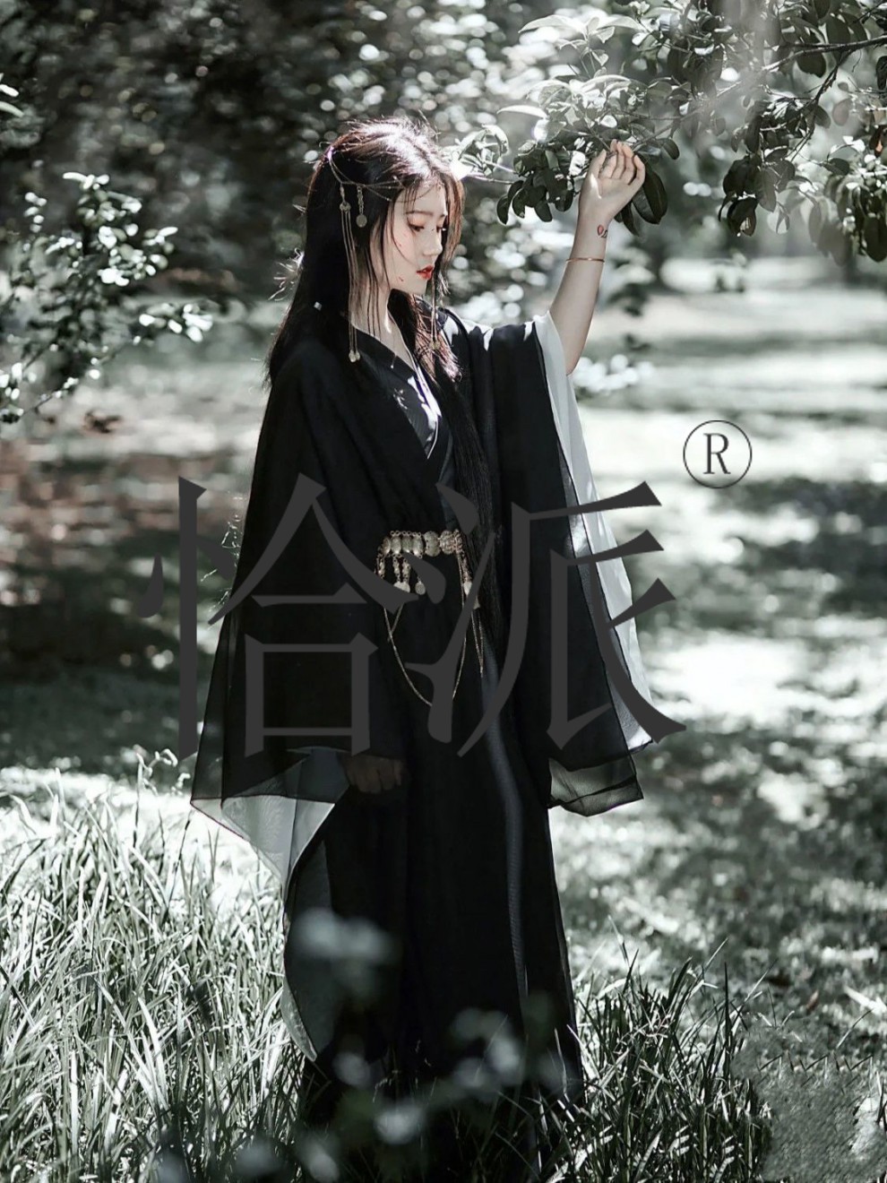 黑色汉服魏晋风清冷系交领齐腰儒裙中国风大袖衫舞蹈服新款仙女裙-阿里巴巴