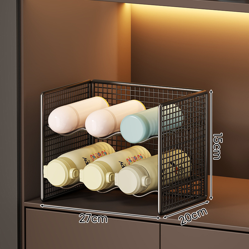 Estante Organizador de Tazas de Hierro Forjado Multicapa para Encimera