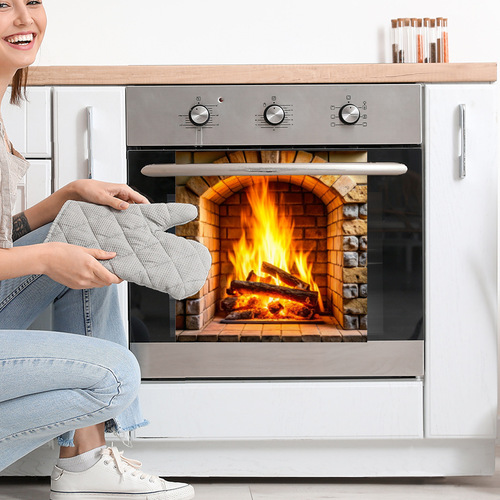 Oover Christmas FC1644 yellow stove oven sticker new removable and waterproof