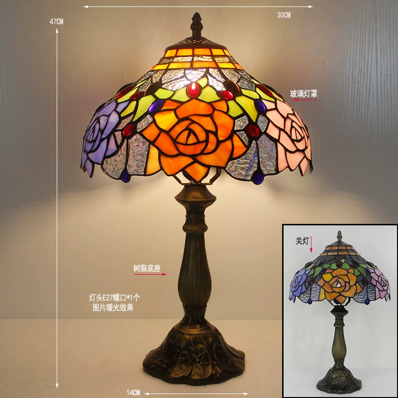 Retro table lamp for bed, lantern, creative villa for hotel