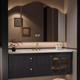 Французская ретро -рок -плита бесшовная интегрированная бассейн Комбинированность Современная американская умывальника Washbasin Oak Luxury Stone