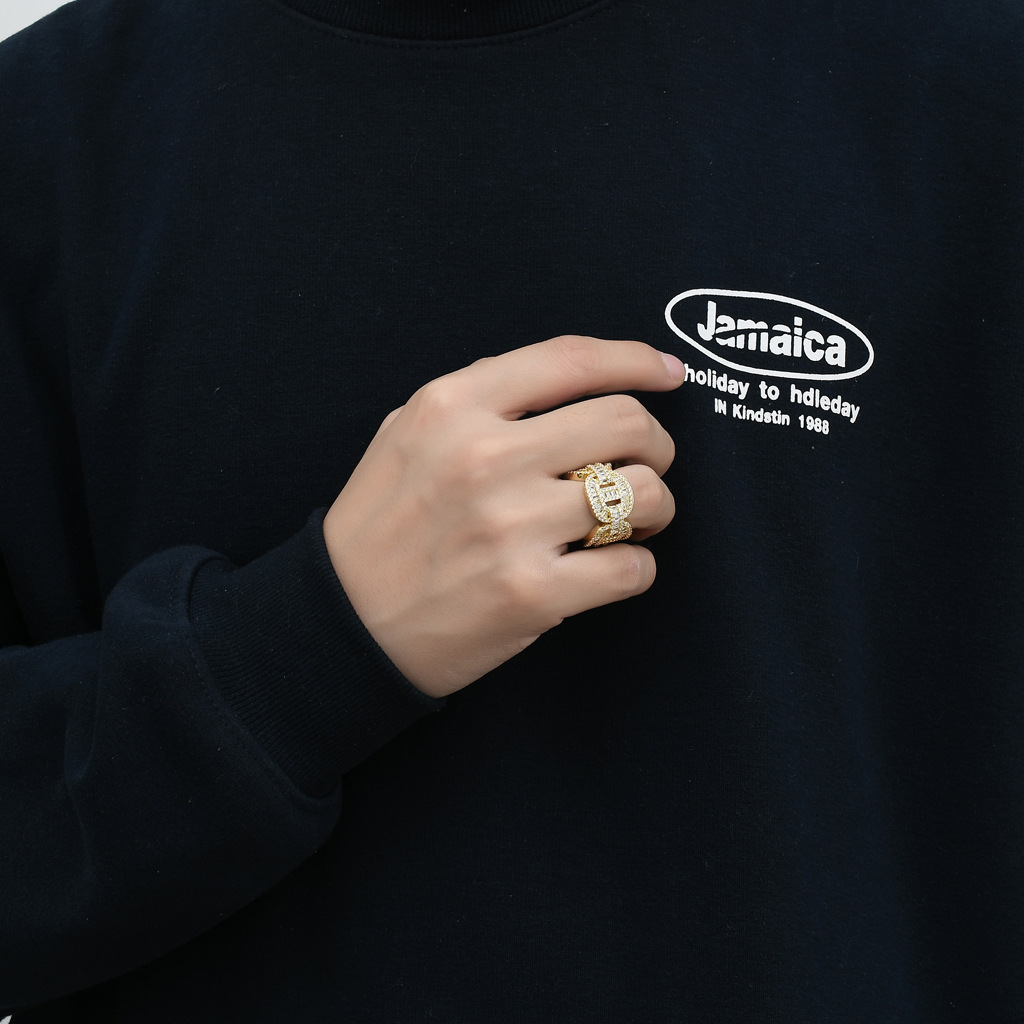 Men's Hip-hop Zircon Ring Round Square Pattern Trendy Jewellery_voghion.com