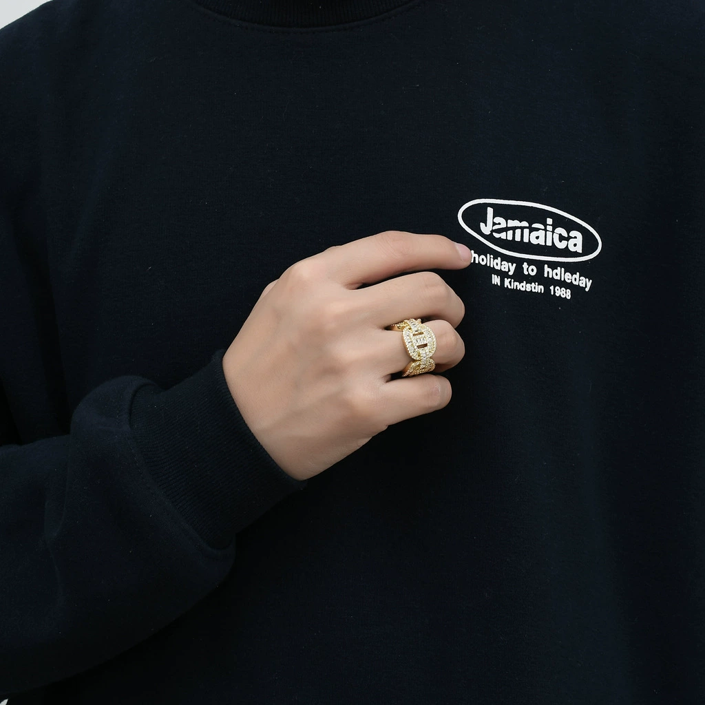Ring hip-hop style, zirconium, accessory, European style