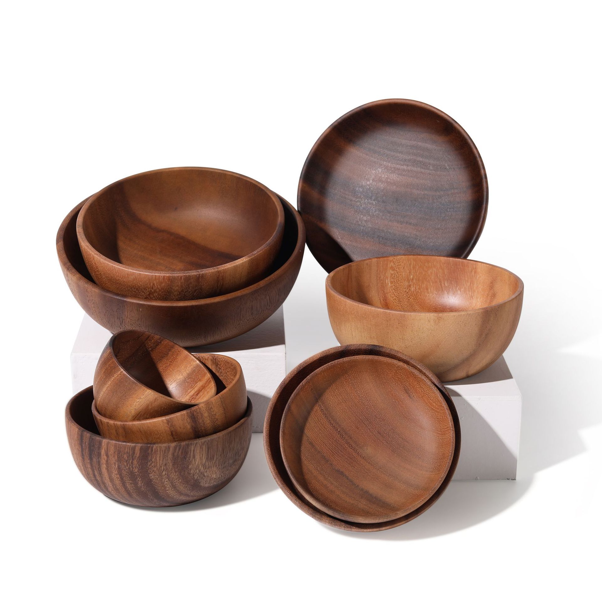 Tazón de Cocina de Madera de Uso Diario YFJY, Tazón de Ensalada de Madera Estilo Japonés, Vajilla Comercial Anti-quemaduras para Restaurante, Exportación a Japón, Venta al por Mayor