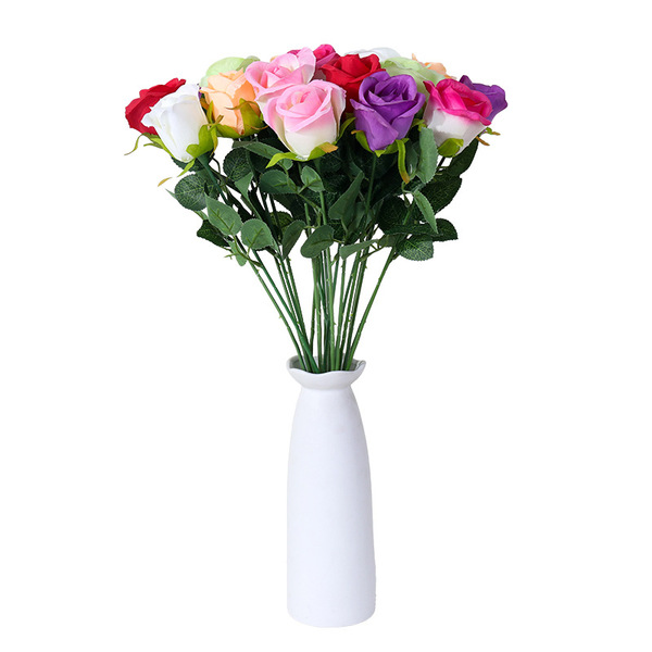Simulation single rose living room dining table decoration…