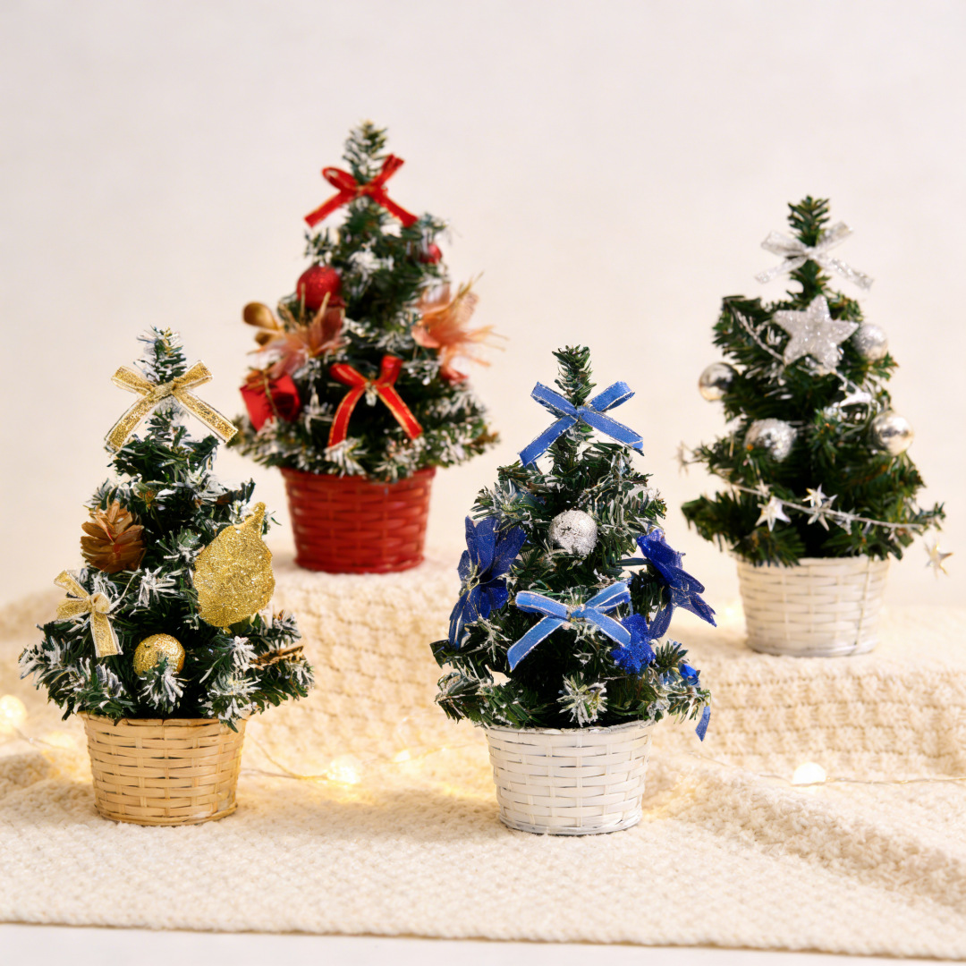 Decoraciones para árboles de Navidad, venta directa de fábrica, mini adornos de árboles artificiales, regalos navideños familiares, 20 cm, escritorio