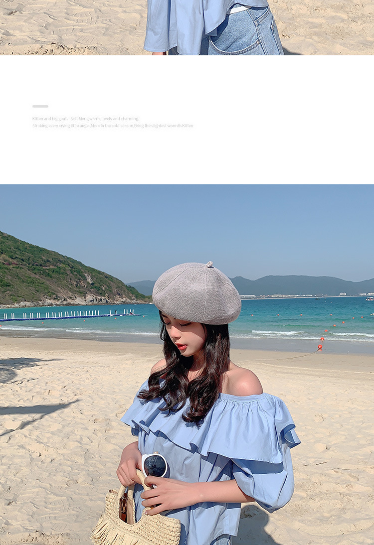 Solid Color Breathable Beret Octagonal Hat NSKJM104126