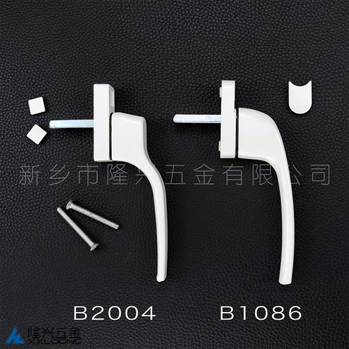 External window 18-inch wide base square shaft transmission handle, aluminum alloy material window handle, plastic black outward-opening handle