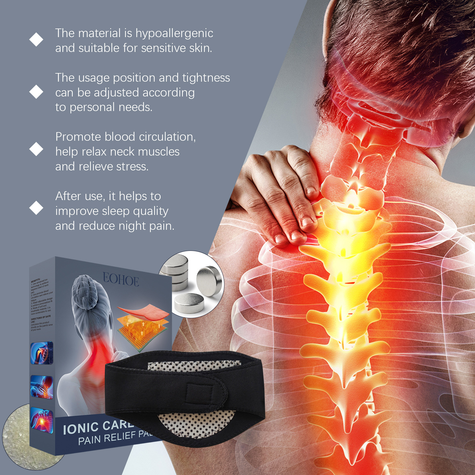 Neck care pad Neck pain relief pad Lumbar shoulder and neck joint discomfort massage pad