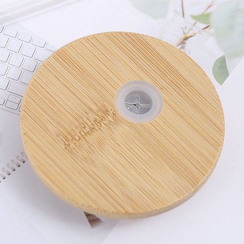 Sublimation glass with straw, bamboo lid, gradient frosted water cup, multiple specifications, Coke cup, cold drink can, Mason cup