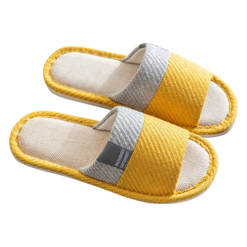 New Four Seasons home Japanese linen slippers indoor opening men and women couples wooden floor cotton linen factory wholesale