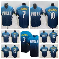 2025 новый бейсбольный костюм Phillies jersey # 3HARPER вышитый градиентный бейсбольный костюм