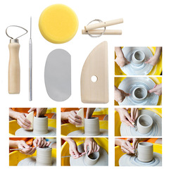 Cross-border ceramic tools 33-piece set clay stone sculpture carving knife seven detail needle hole punch ceramic tools
