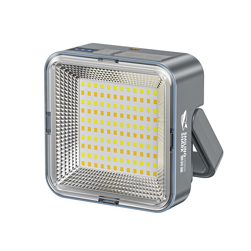 Smiling Shark's New Outdoor Warm White Dual-Light High-Brightness Camping Style Lamp with Magnetic Work Light Solar-Powered Display Hook Smiling Shark's New Outdoor Warm White Dual-Light High-Brightness Camping Style Lamp with Magnetic Work Light Solar-Powered Display Hook