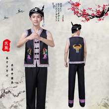 少数民族服装男成人云南彝族傣族男士新款民族风舞蹈演出服套装新