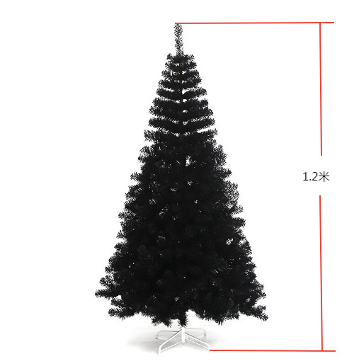Nueva decoración navideña transfronteriza, árbol de Navidad de PVC realista para hotel, de pie, flocado, con diseño de lápiz, plegable, venta al por mayor de fábrica.