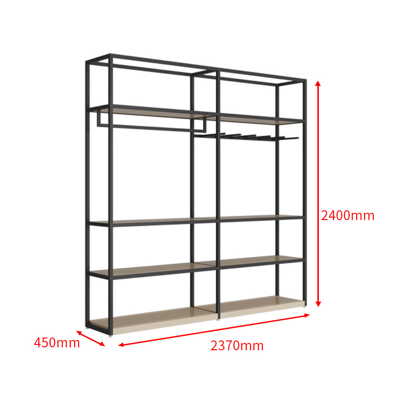 Estante de hierro montado en la pared estante de múltiples capas estante de exhibición de lujo ligero sala de exposiciones producto muestra de tela tienda de textiles para el hogar estante de exhibición