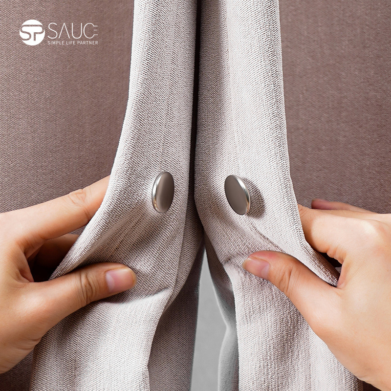 Curtain shower curtain gap closed closed non-transparent artifact strong magnetic suction buckle tie-free privacy buckle