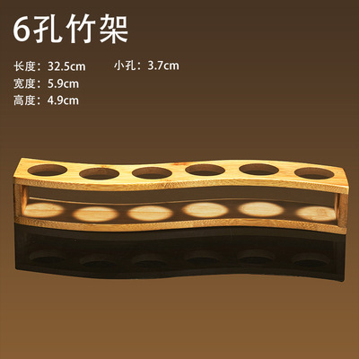 Creativo doméstico comercial licor de bambú taza de madera taza de vino pequeña bandeja de almacenamiento de licores de estilo chino taza de vino un soporte de taza