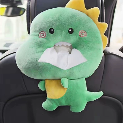 Box Car Armrest Box Paper: Car tissue box/set - green-dinosaur-tissue-box