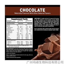 乳清蛋白粉Whey protein powder 巧克力味 含维生素 C 和 D 加锌