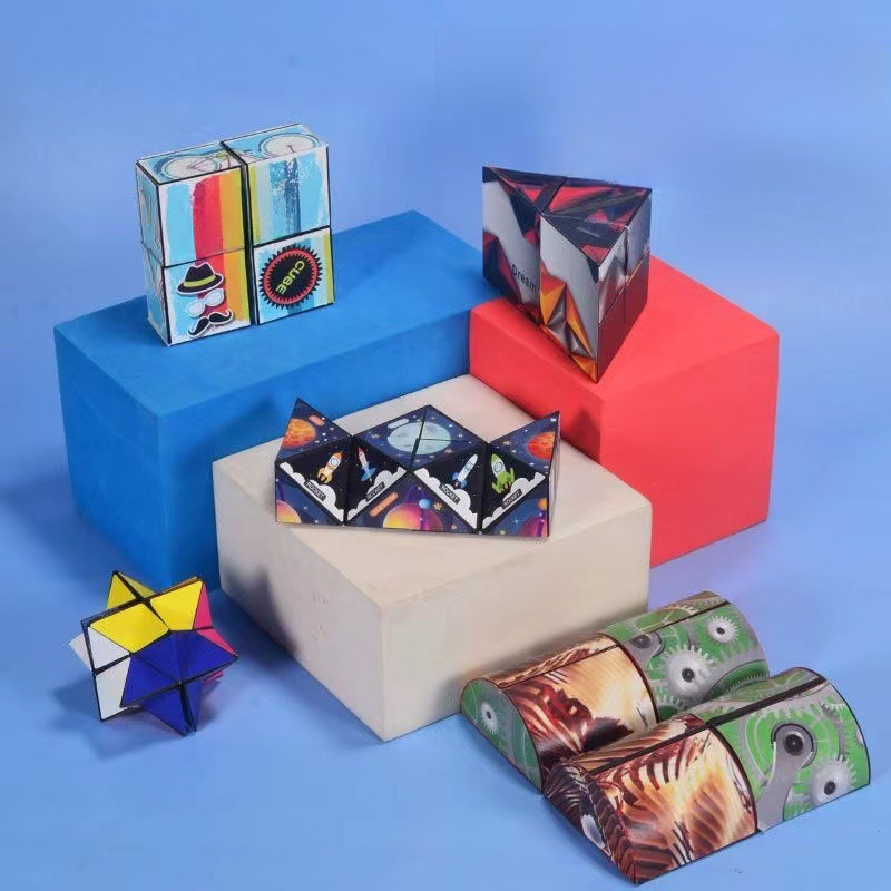 Transformable Geometric Magnetic Cube Cross-border Brain Teaser Puzzle Cube Stress Relief Brain Toy Wholesale from Street Vendors