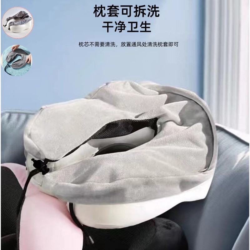 Camel Memory Foam U-Shaped Travel Pillow Portable Neck Support Pillow Office Nap Memory Foam Slow Recovery U-Shaped Pillow