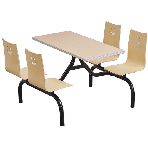 Canteen stainless steel dining table and chairs student restaurant 2 people 4 people snack bar conjoined dining table staff canteen fast food dining table and chairs