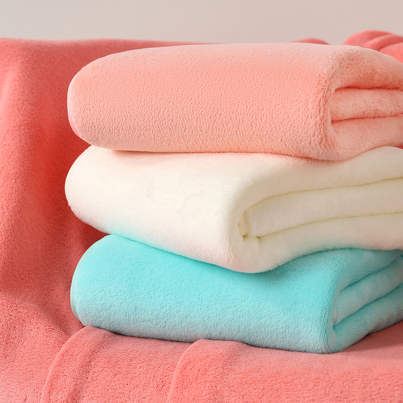 Cross-Border Coral Fleece Bath Towel Set, Plain Color, Large Bath Towel, Thick Absorbent Towel, Bath Towel Wholesale