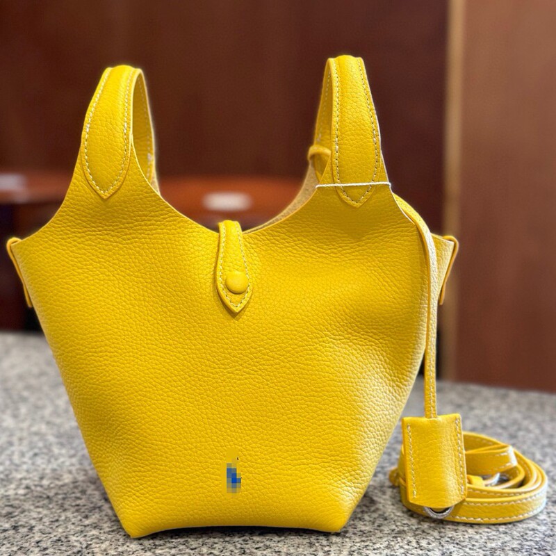 High-quality new Raff Polo basket-style top-layer cowhide handbag for women, large-capacity bucket bag High-quality new Raff Polo basket-style top-layer cowhide handbag for women, large-capacity bucket bag