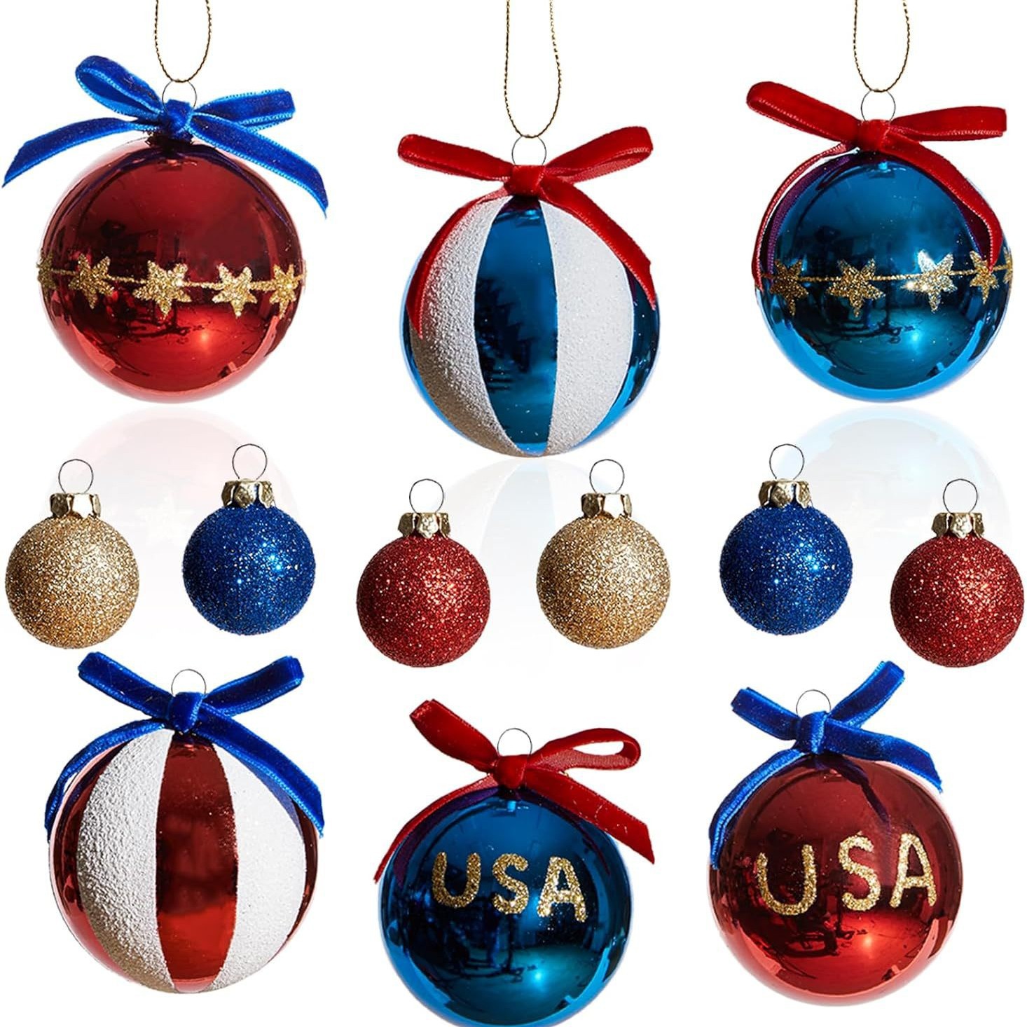 Día de la Independencia de los Estados Unidos Navidad Set Colgante DIY 4 de julio Día Nacional Fiesta Ambiente Árbol Patriótico Decoración Bolas Colgantes