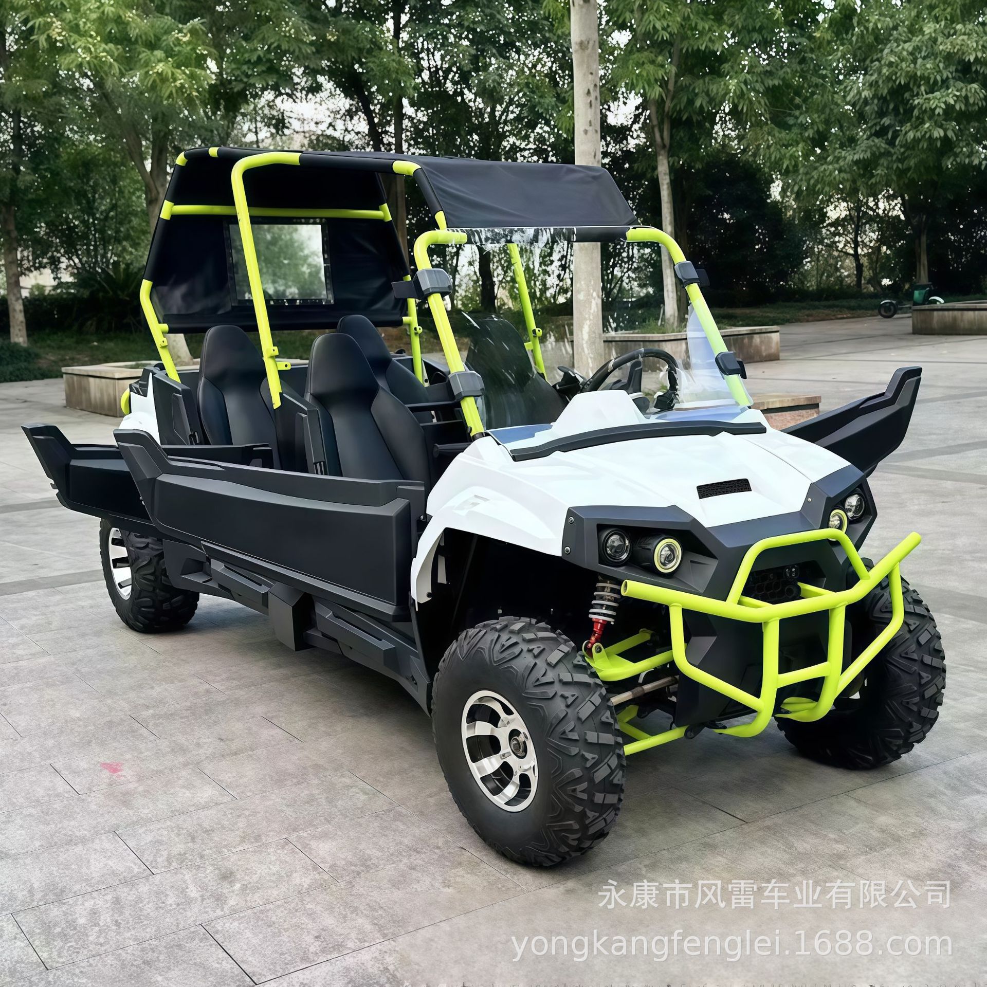 UTV Todo Terreno 4x4 de 4 Asientos en Tubo de Acero con Transmisión por Eje